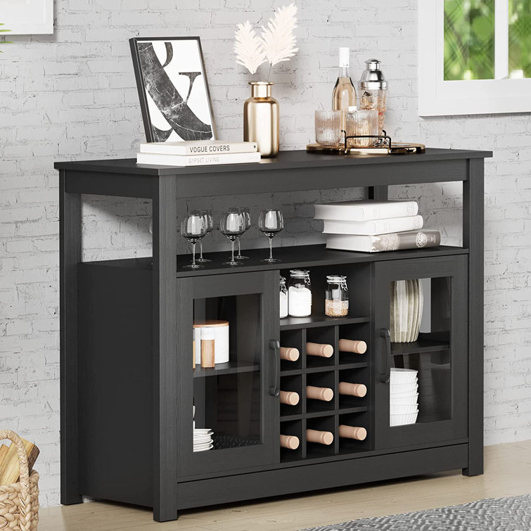 Buffet Sideboard Freestanding Buffet Storage Cabinet Wine Liquor Bar Buffet Cabinet With Removable Wine Rack For Kitchen Living Room Dining Room